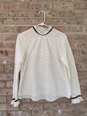GAP Lace Ruffle High-Neck Cottagecore Blouse
